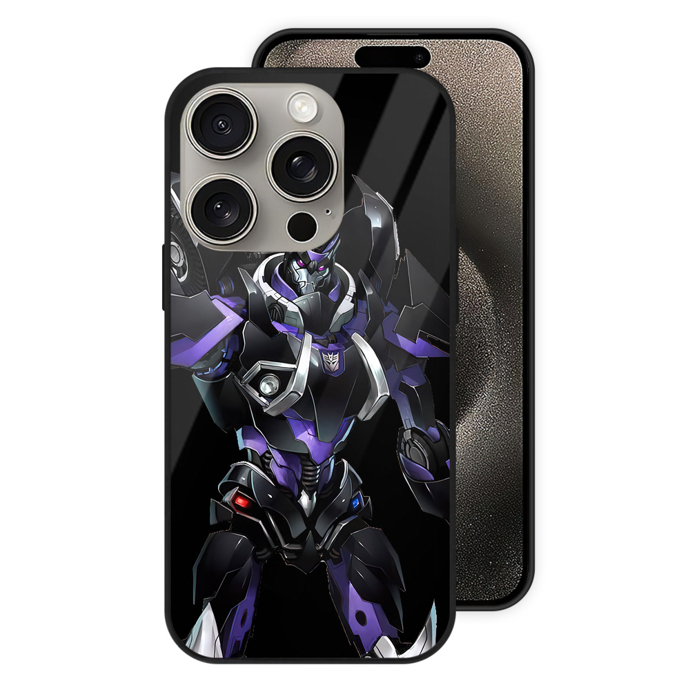 （画像用） Transformers トランスフォーマー 【iPhone15Pro対応】スマホケース 耐衝撃＆黄変防止 背面ガラス