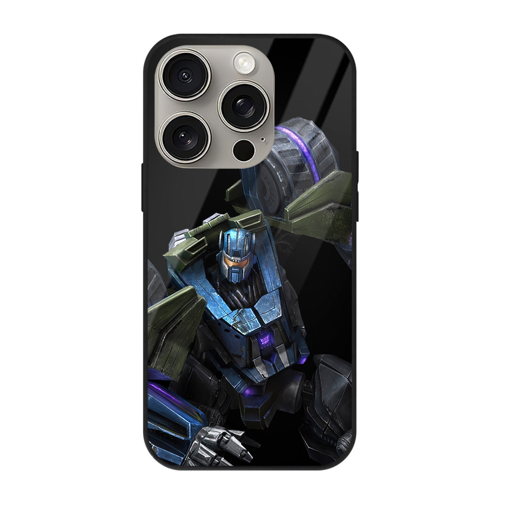（画像用） Transformers トランスフォーマー 【iPhone15Pro対応】スマホケース 耐衝撃＆黄変防止 背面ガラス