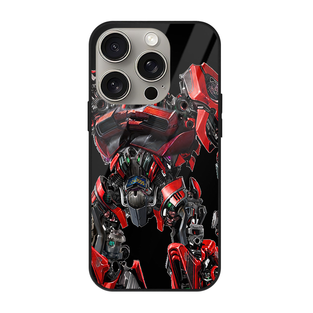 （画像用） Transformers トランスフォーマー 【iPhone15Pro対応】スマホケース 耐衝撃＆黄変防止 背面ガラス