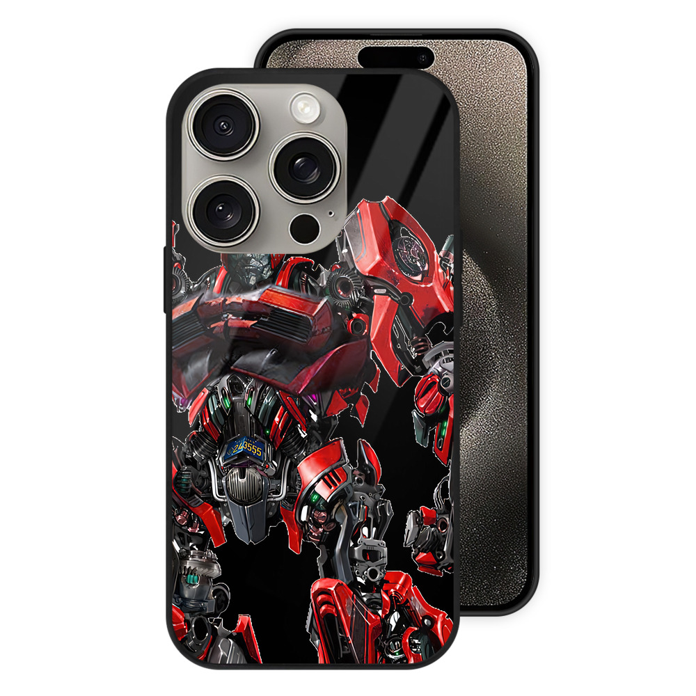 （画像用） Transformers トランスフォーマー 【iPhone15Pro対応】スマホケース 耐衝撃＆黄変防止 背面ガラス