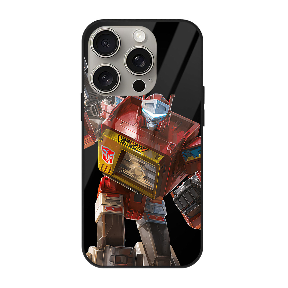 （画像用） Transformers トランスフォーマー 【iPhone15Pro対応】スマホケース 耐衝撃＆黄変防止 背面ガラス