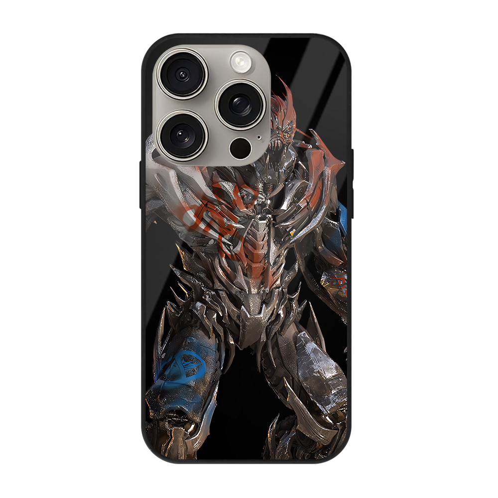 （画像用） Transformers トランスフォーマー 【iPhone15Pro対応】スマホケース 耐衝撃＆黄変防止 背面ガラス