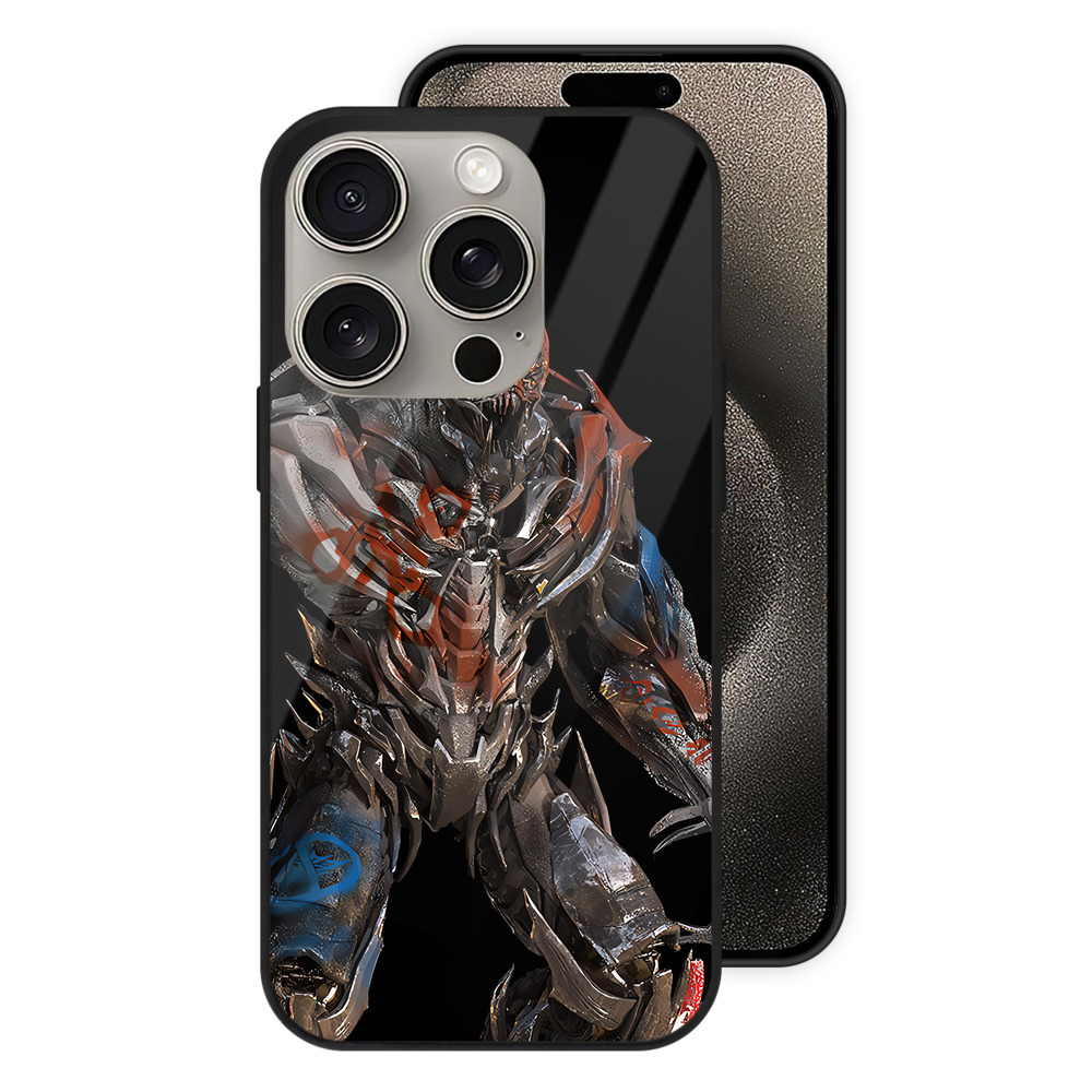 （画像用） Transformers トランスフォーマー 【iPhone15Pro対応】スマホケース 耐衝撃＆黄変防止 背面ガラス