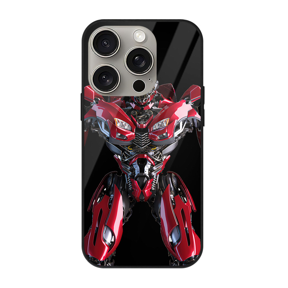 （画像用） Transformers トランスフォーマー 【iPhone15Pro対応】スマホケース 耐衝撃＆黄変防止 背面ガラス