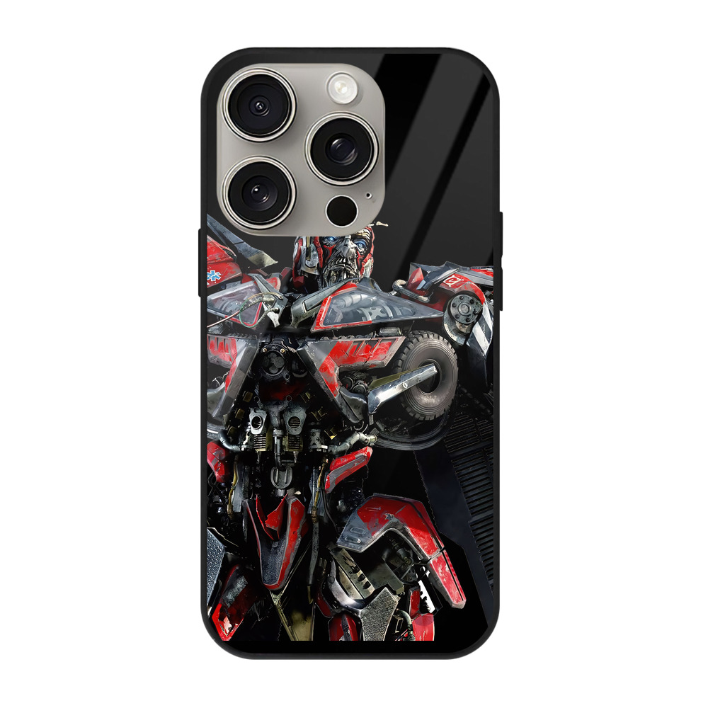 （画像用） Transformers トランスフォーマー 【iPhone15Pro対応】スマホケース 耐衝撃＆黄変防止 背面ガラス