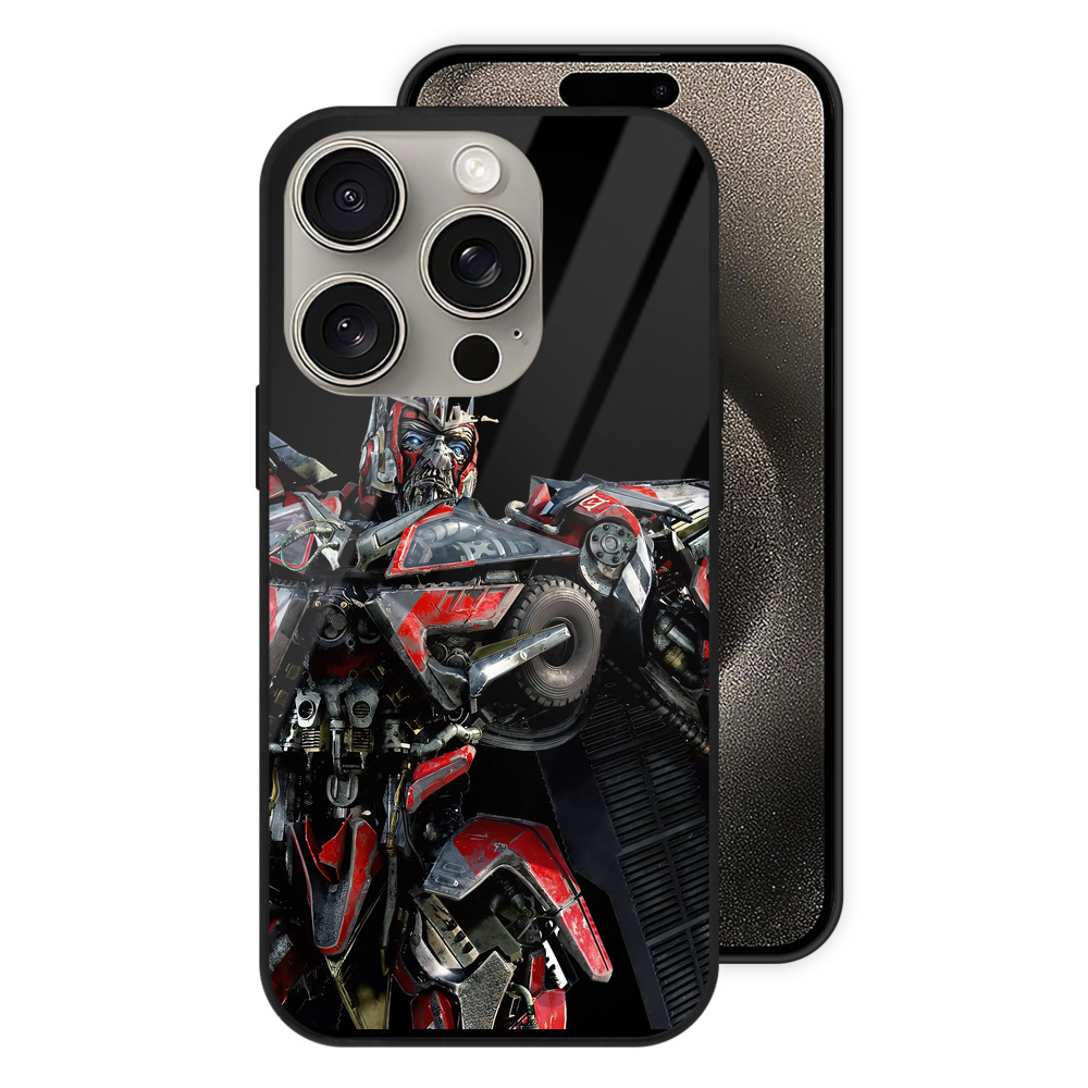 （画像用） Transformers トランスフォーマー 【iPhone15Pro対応】スマホケース 耐衝撃＆黄変防止 背面ガラス