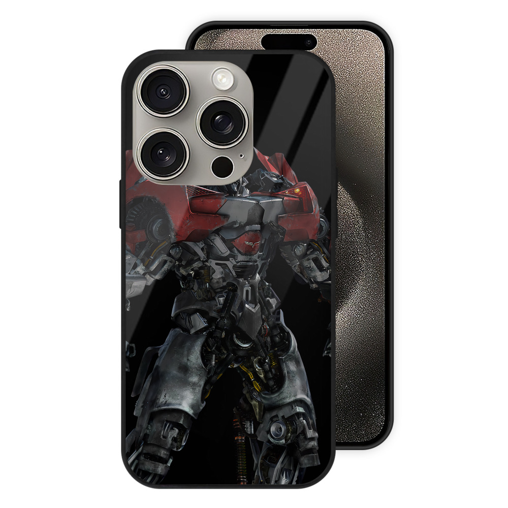 （画像用） Transformers トランスフォーマー 【iPhone15Pro対応】スマホケース 耐衝撃＆黄変防止 背面ガラス