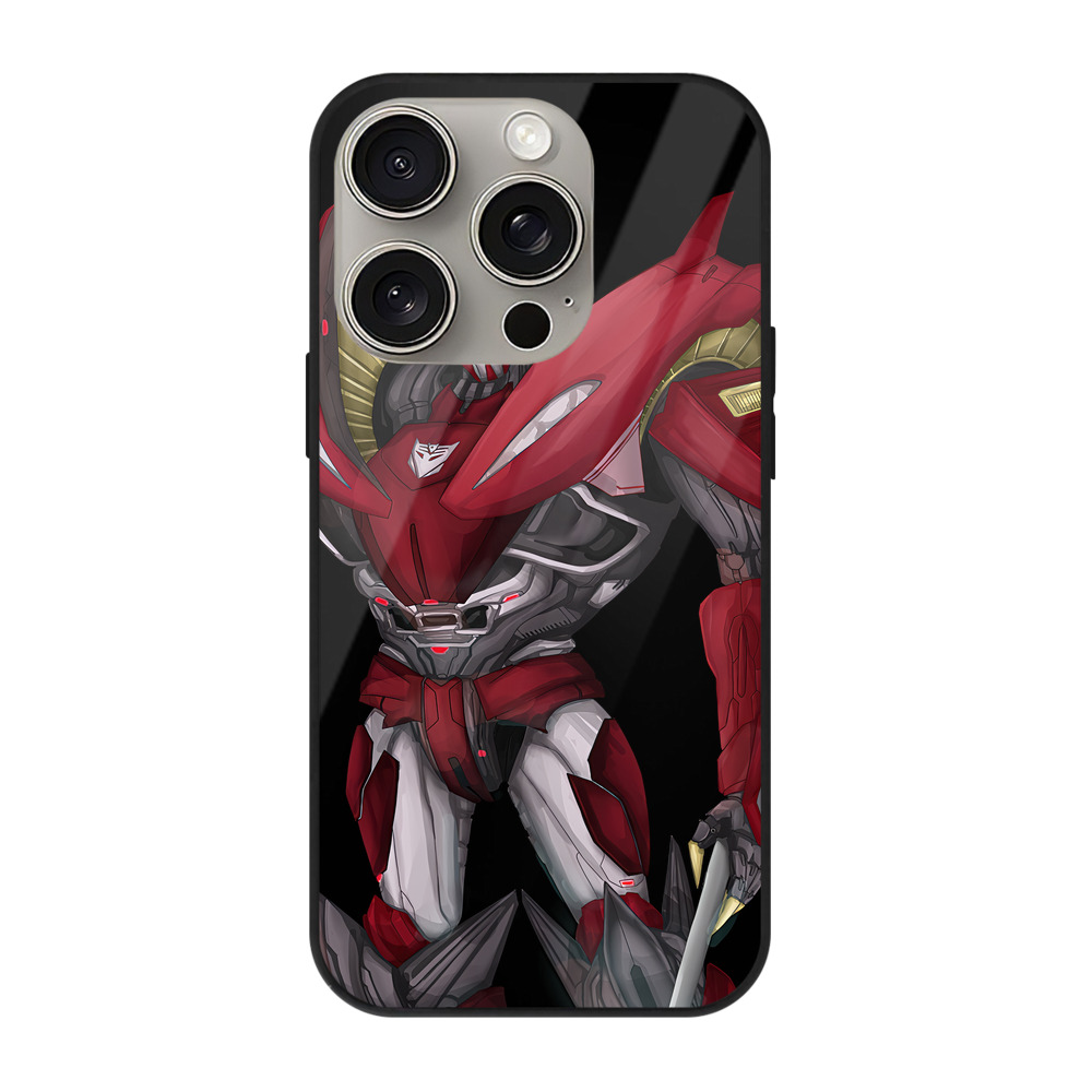 （画像用） Transformers トランスフォーマー 【iPhone15Pro対応】スマホケース 耐衝撃＆黄変防止 背面ガラス
