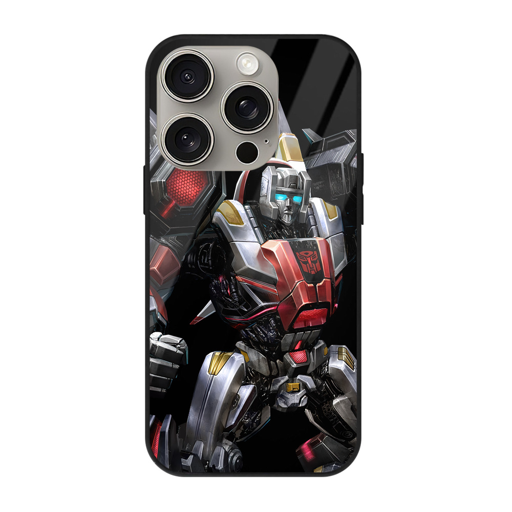 （画像用） Transformers トランスフォーマー 【iPhone15Pro対応】スマホケース 耐衝撃＆黄変防止 背面ガラス