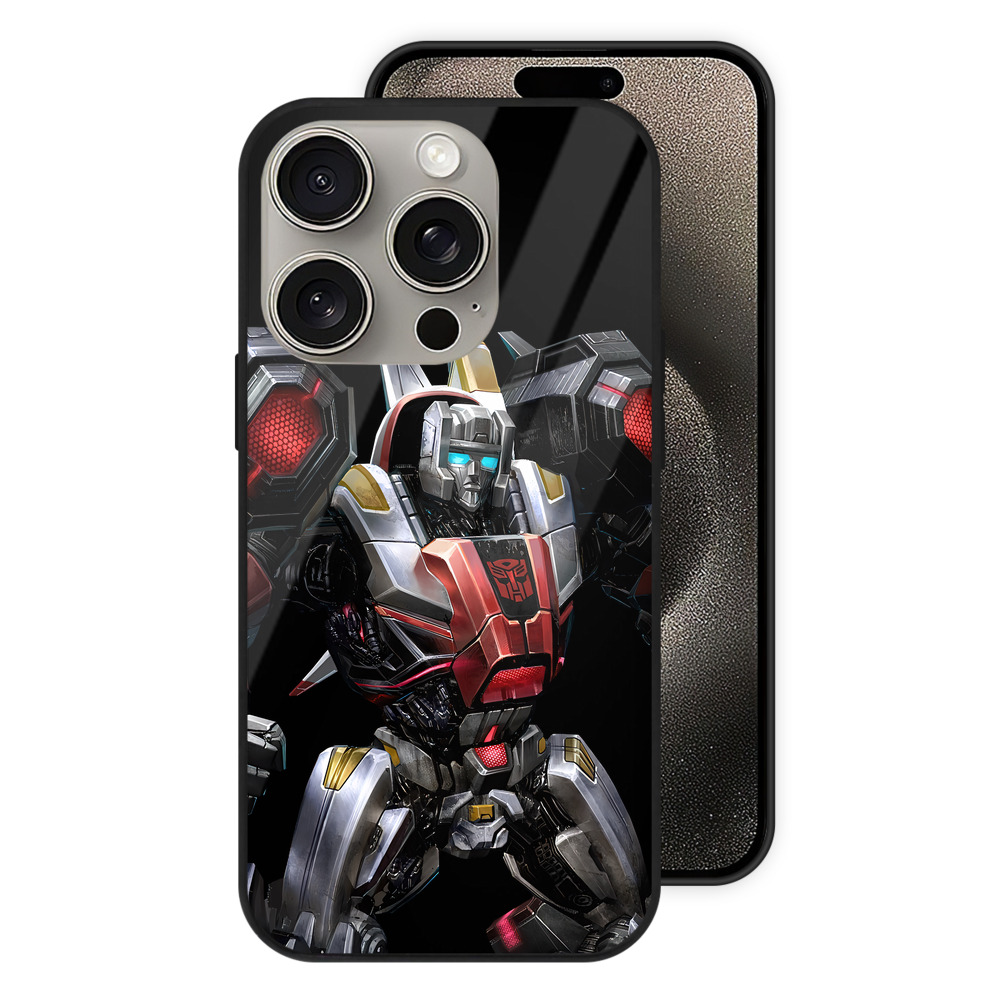 （画像用） Transformers トランスフォーマー 【iPhone15Pro対応】スマホケース 耐衝撃＆黄変防止 背面ガラス