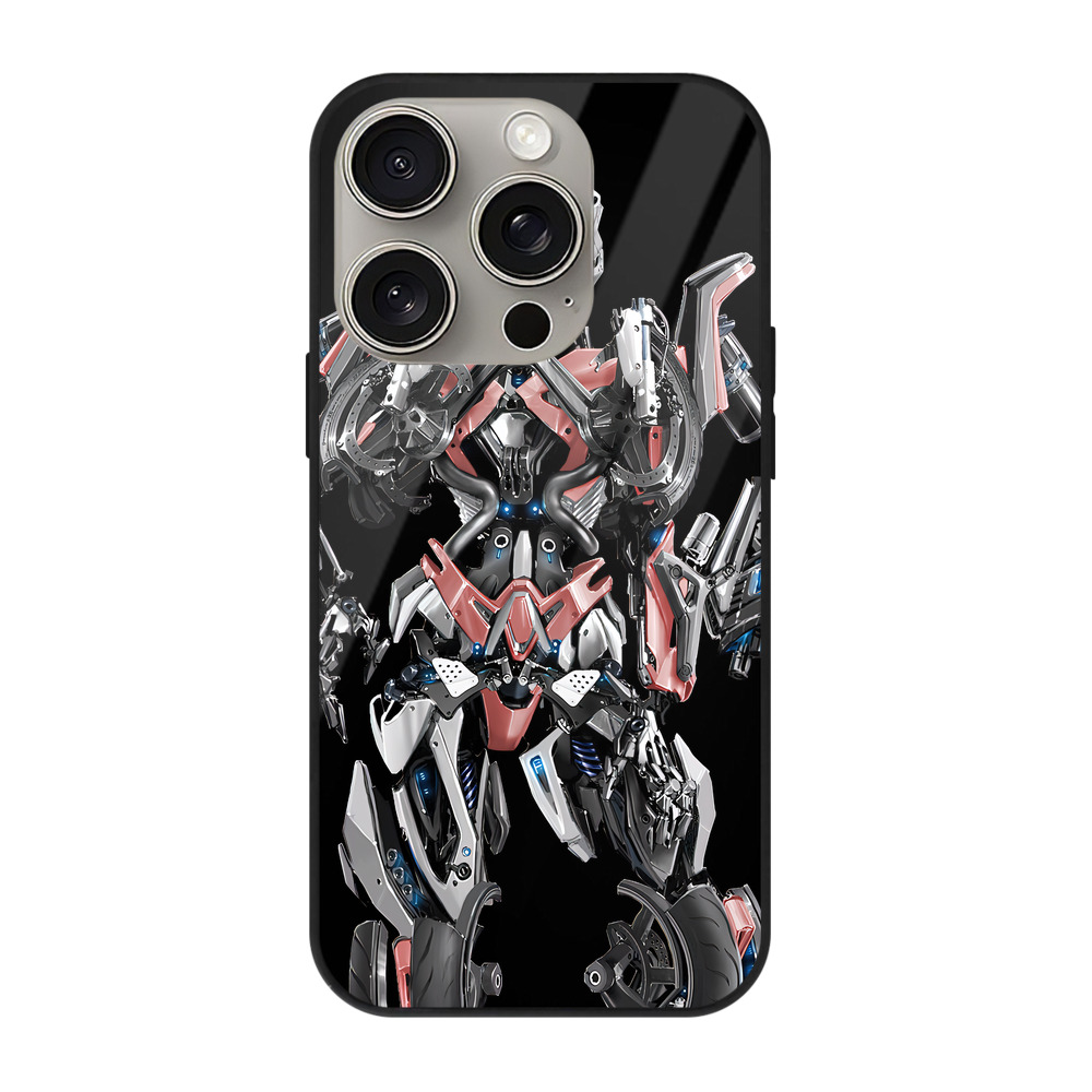 （画像用） Transformers トランスフォーマー 【iPhone15Pro対応】スマホケース 耐衝撃＆黄変防止 背面ガラス