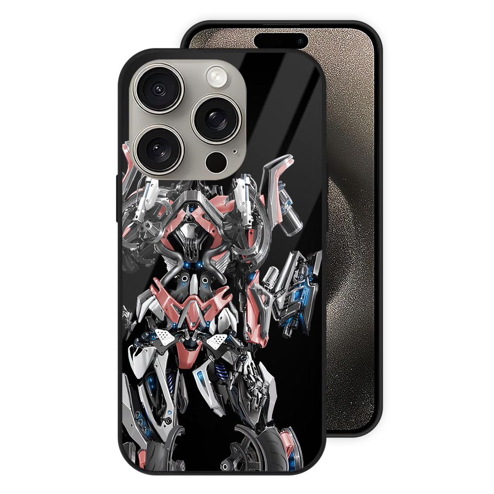 （画像用） Transformers トランスフォーマー 【iPhone15Pro対応】スマホケース 耐衝撃＆黄変防止 背面ガラス