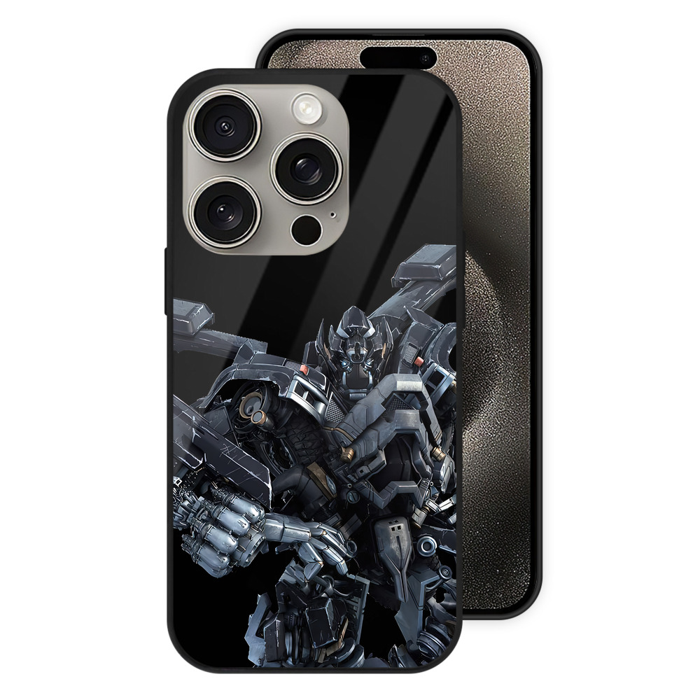 （画像用） Transformers トランスフォーマー 【iPhone15Pro対応】スマホケース 耐衝撃＆黄変防止 背面ガラス