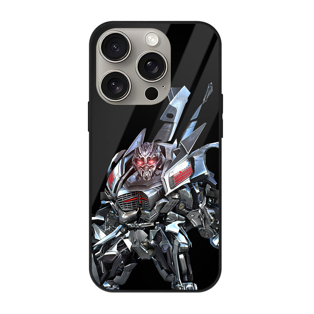（画像用） Transformers トランスフォーマー 【iPhone15Pro対応】スマホケース 耐衝撃＆黄変防止 背面ガラス