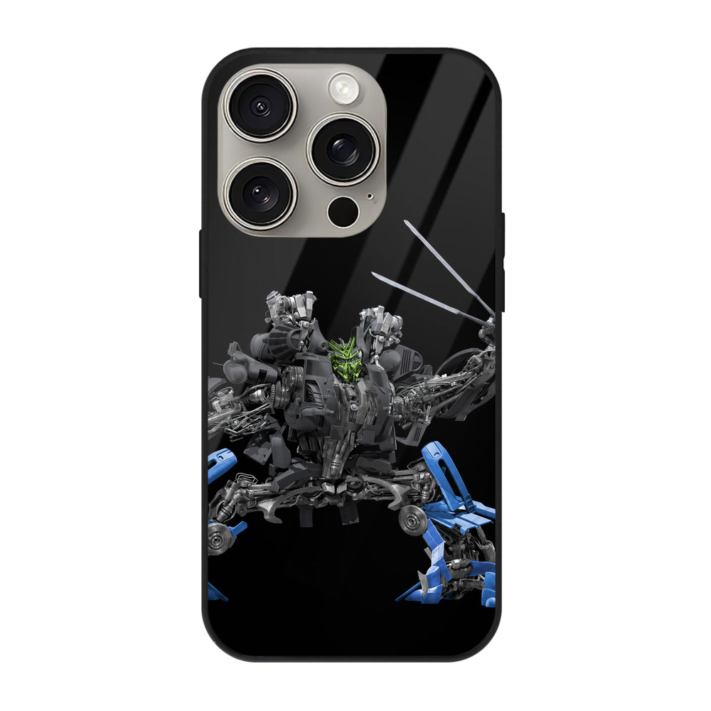 （画像用） Transformers トランスフォーマー 【iPhone15Pro対応】スマホケース 耐衝撃＆黄変防止 背面ガラス