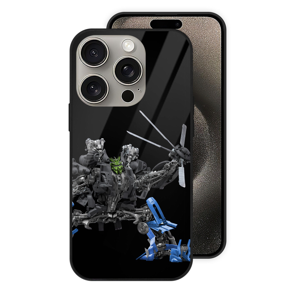 （画像用） Transformers トランスフォーマー 【iPhone15Pro対応】スマホケース 耐衝撃＆黄変防止 背面ガラス
