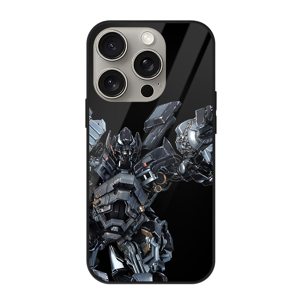 （画像用） Transformers トランスフォーマー 【iPhone15Pro対応】スマホケース 耐衝撃＆黄変防止 背面ガラス