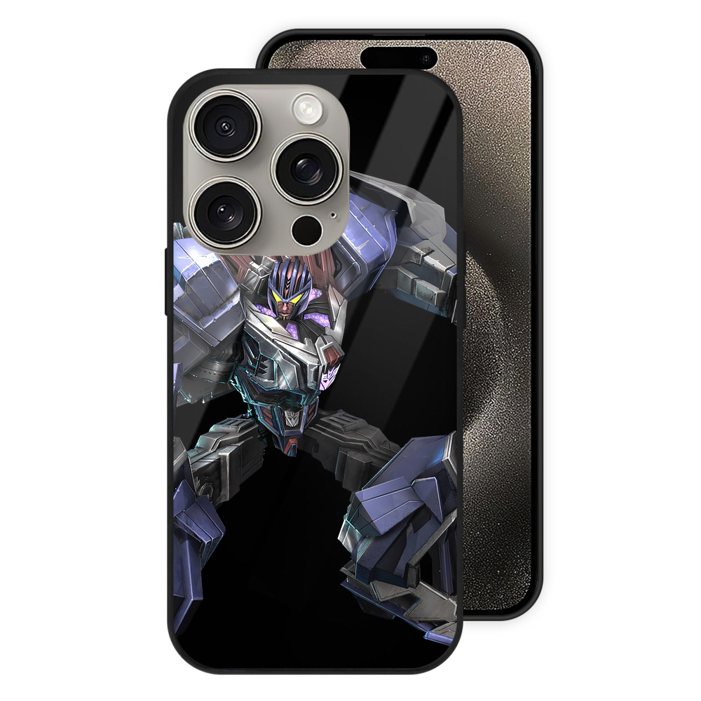 （画像用） Transformers トランスフォーマー 【iPhone15Pro対応】スマホケース 耐衝撃＆黄変防止 背面ガラス