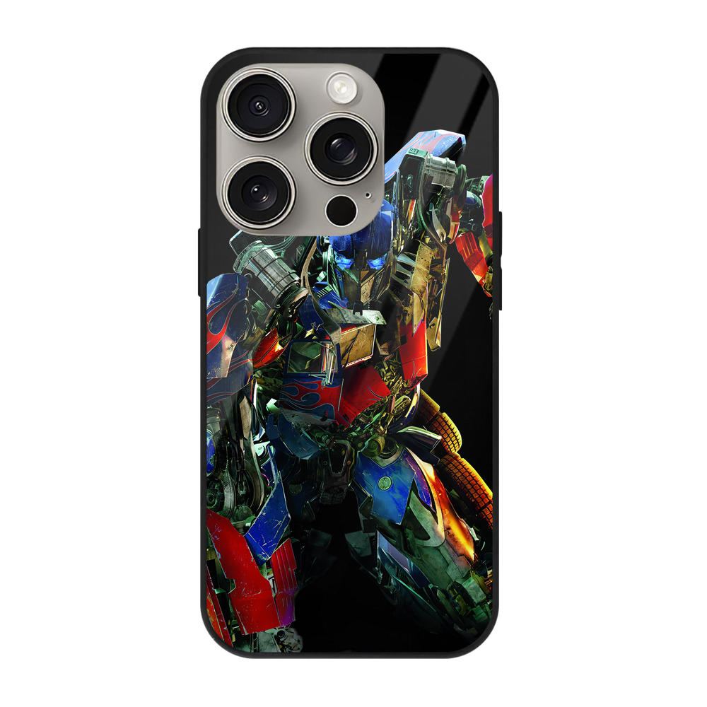 （画像用） Transformers トランスフォーマー 【iPhone15Pro対応】スマホケース 耐衝撃＆黄変防止 背面ガラス