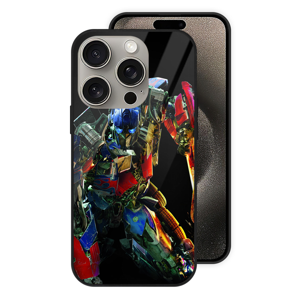 （画像用） Transformers トランスフォーマー 【iPhone15Pro対応】スマホケース 耐衝撃＆黄変防止 背面ガラス