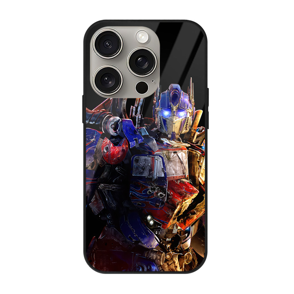（画像用） Transformers トランスフォーマー 【iPhone15Pro対応】スマホケース 耐衝撃＆黄変防止 背面ガラス