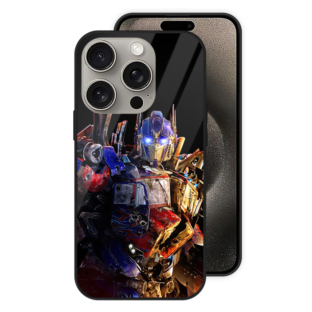 （画像用） Transformers トランスフォーマー 【iPhone15Pro対応】スマホケース 耐衝撃＆黄変防止 背面ガラス
