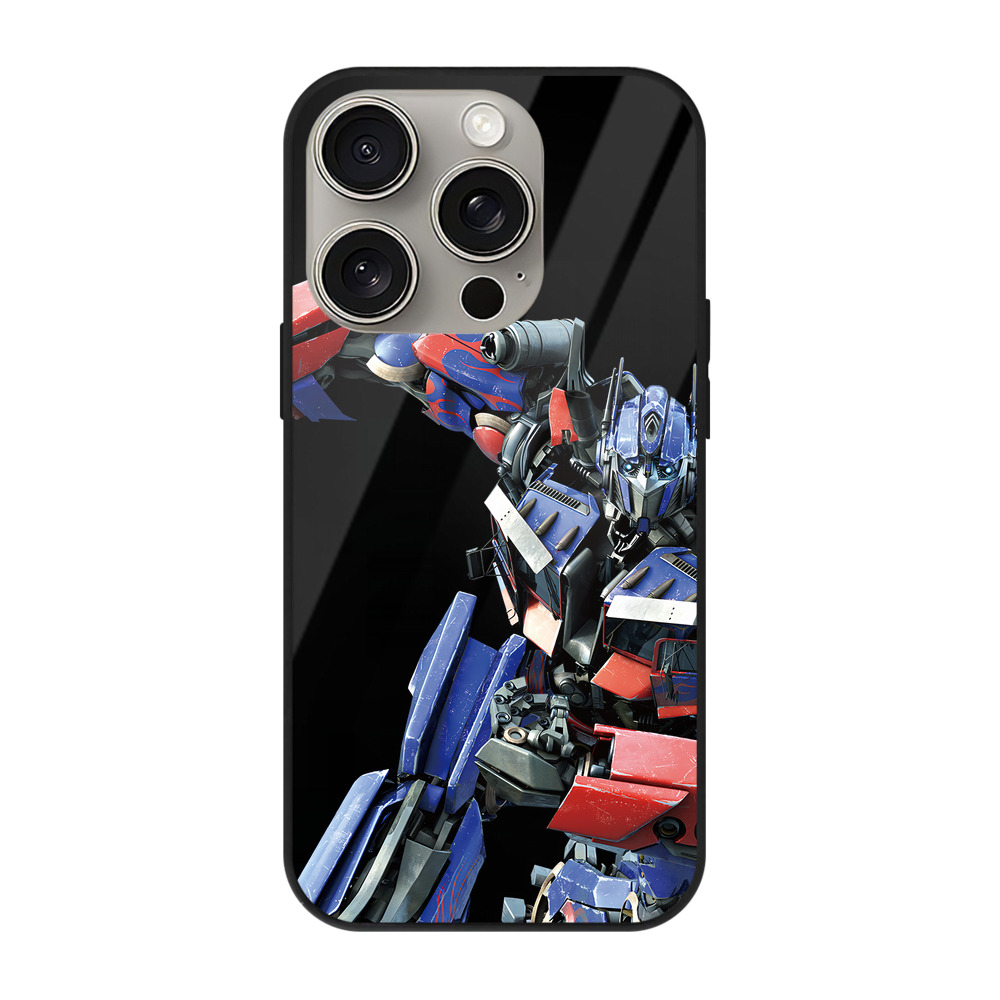 （画像用） Transformers トランスフォーマー 【iPhone15Pro対応】スマホケース 耐衝撃＆黄変防止 背面ガラス