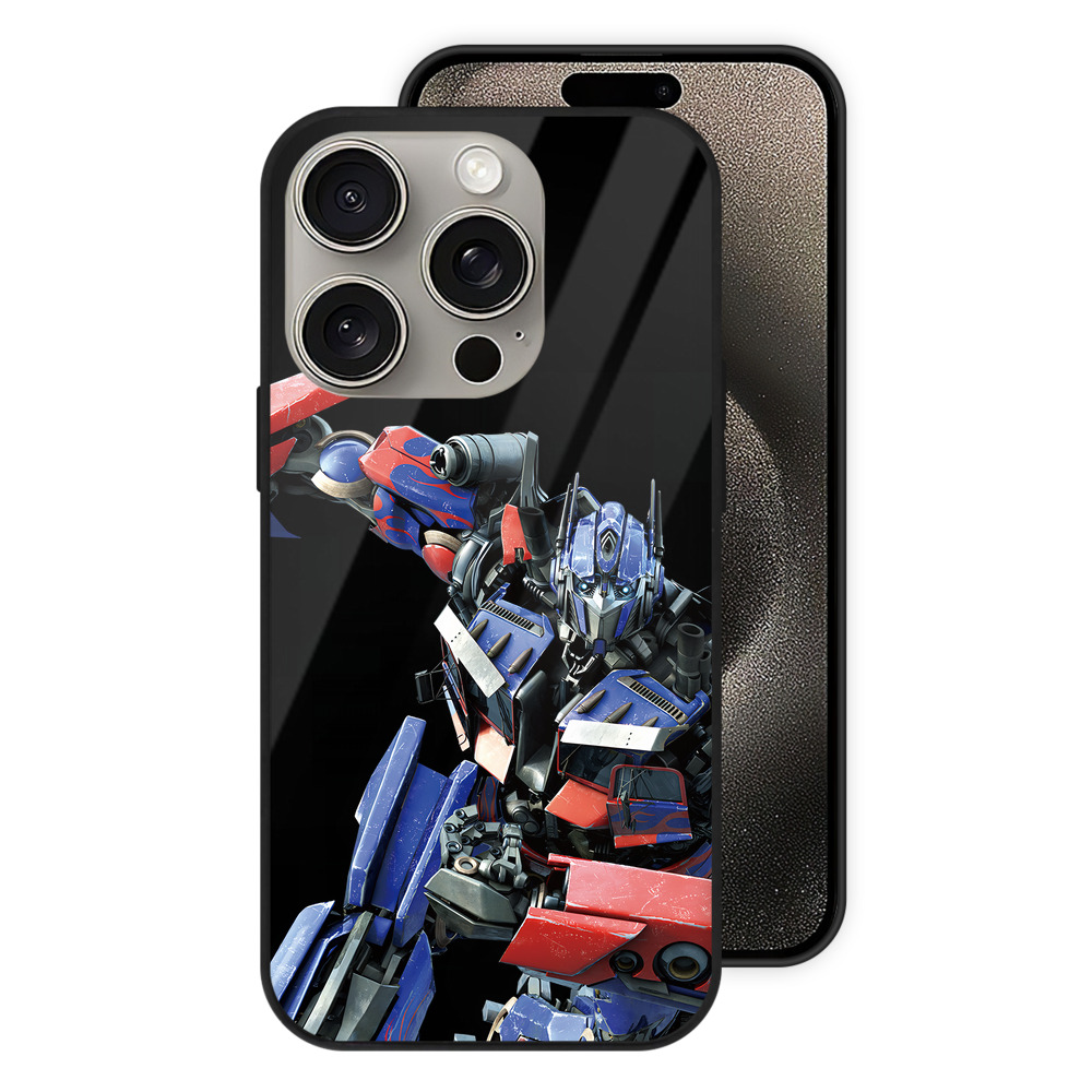 （画像用） Transformers トランスフォーマー 【iPhone15Pro対応】スマホケース 耐衝撃＆黄変防止 背面ガラス