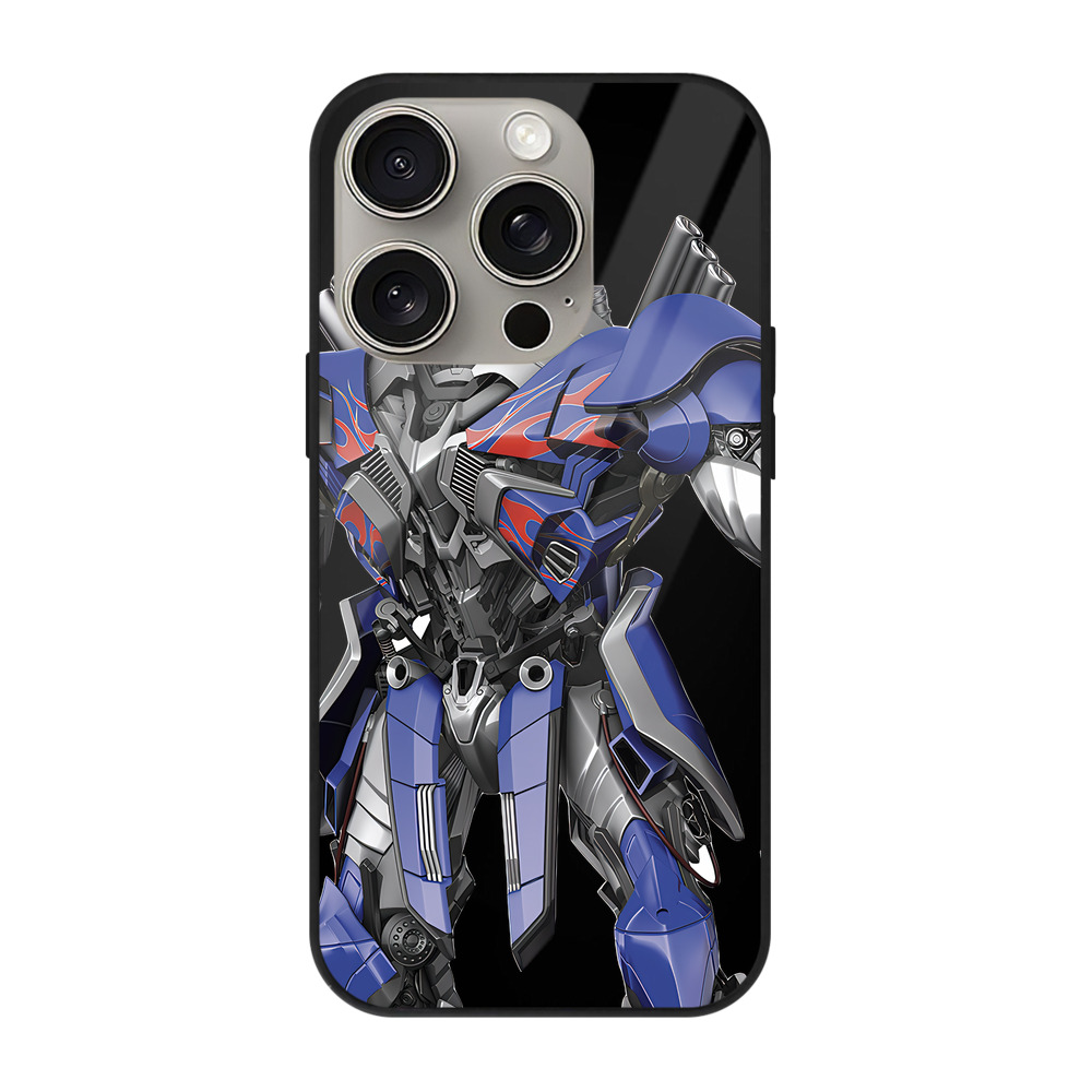 （画像用） Transformers トランスフォーマー 【iPhone15Pro対応】スマホケース 耐衝撃＆黄変防止 背面ガラス
