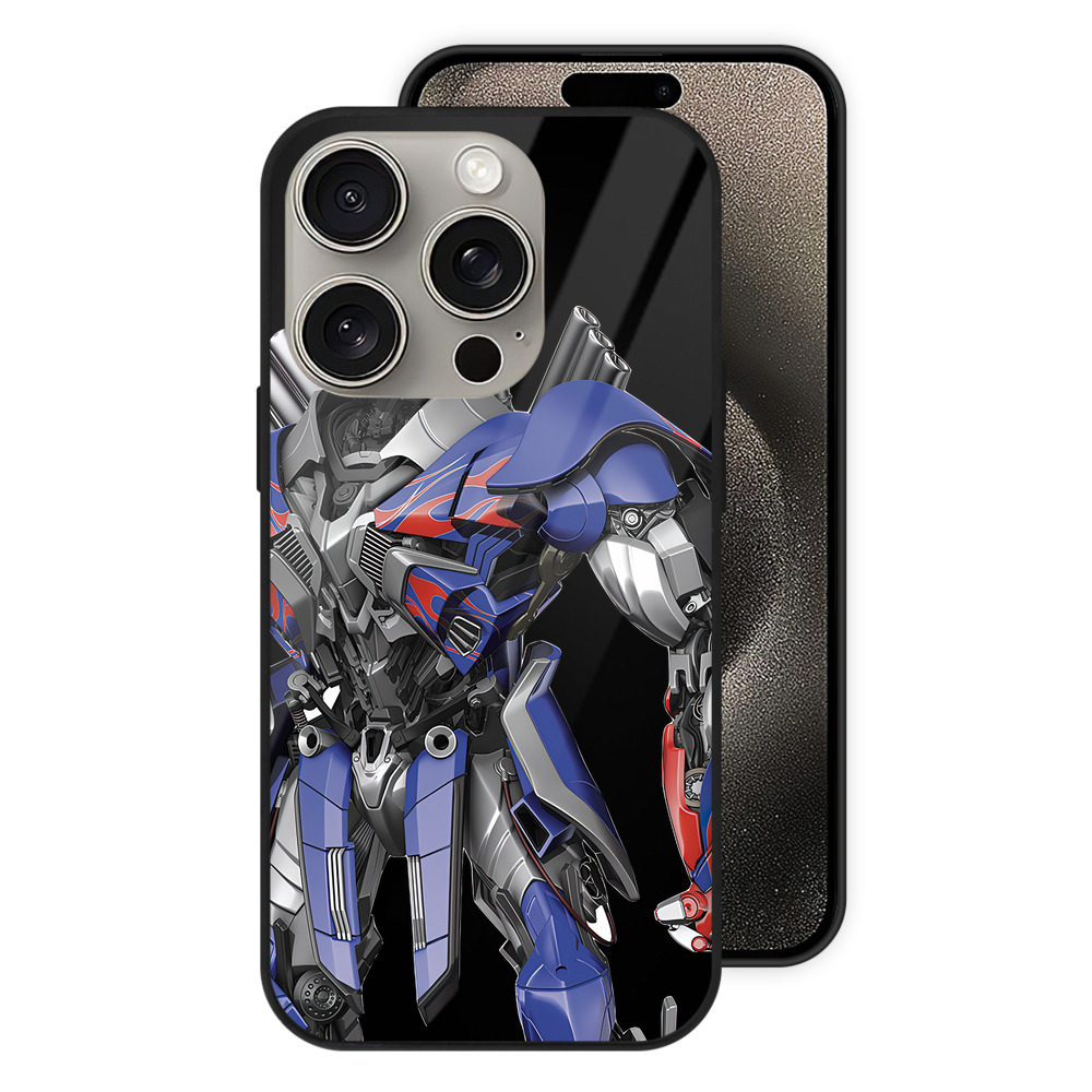 （画像用） Transformers トランスフォーマー 【iPhone15Pro対応】スマホケース 耐衝撃＆黄変防止 背面ガラス