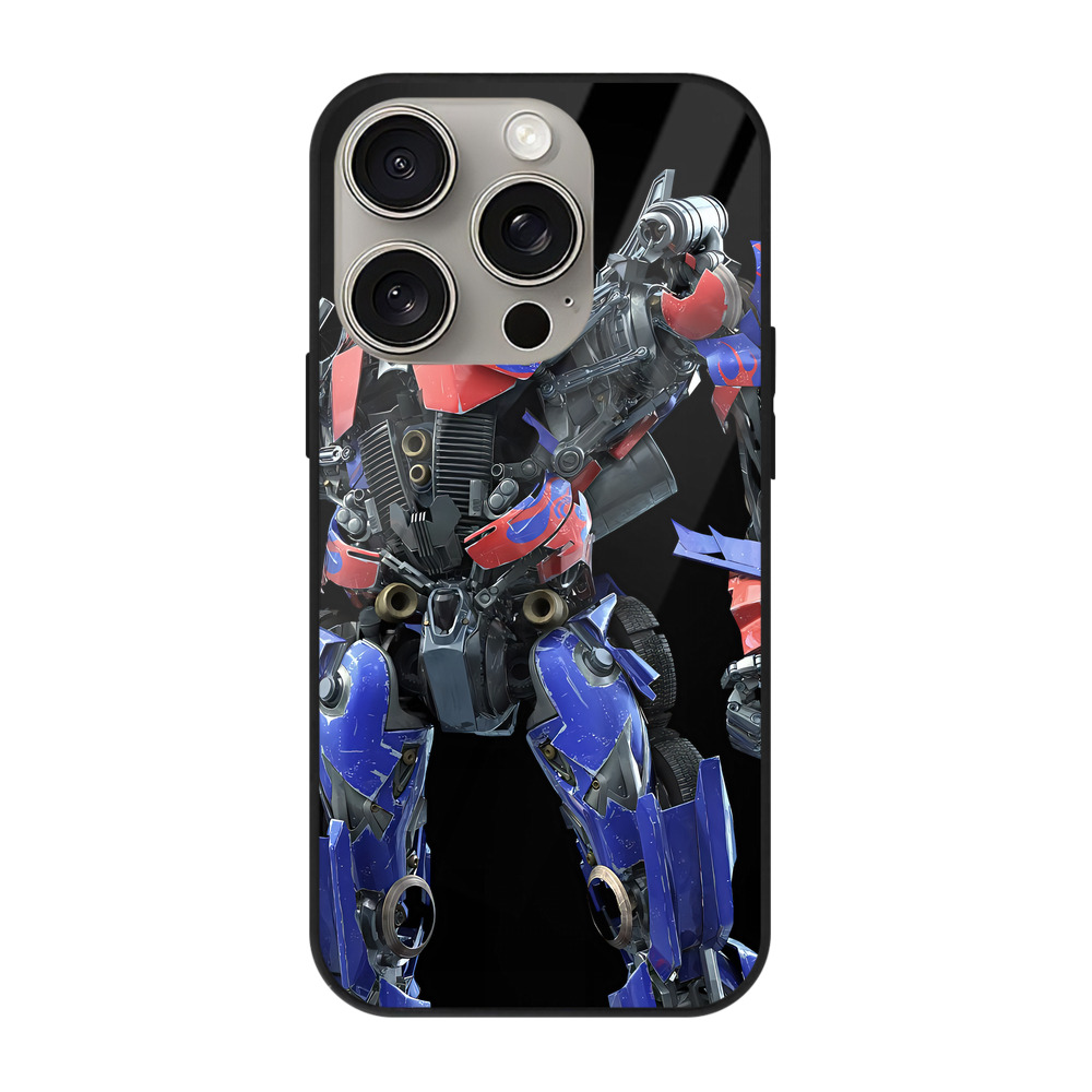 （画像用） Transformers トランスフォーマー 【iPhone15Pro対応】スマホケース 耐衝撃＆黄変防止 背面ガラス