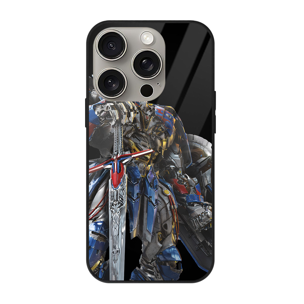 （画像用） Transformers トランスフォーマー 【iPhone15Pro対応】スマホケース 耐衝撃＆黄変防止 背面ガラス