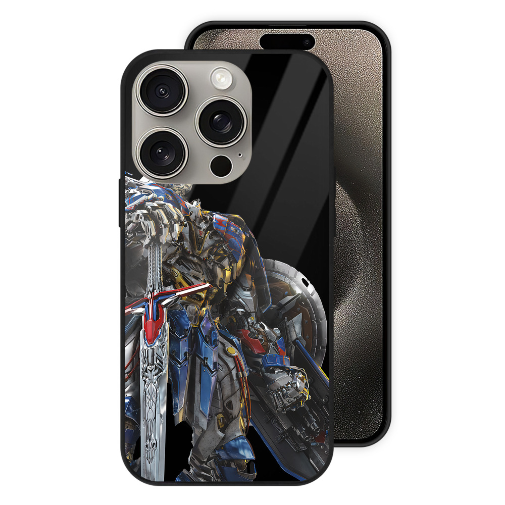 （画像用） Transformers トランスフォーマー 【iPhone15Pro対応】スマホケース 耐衝撃＆黄変防止 背面ガラス