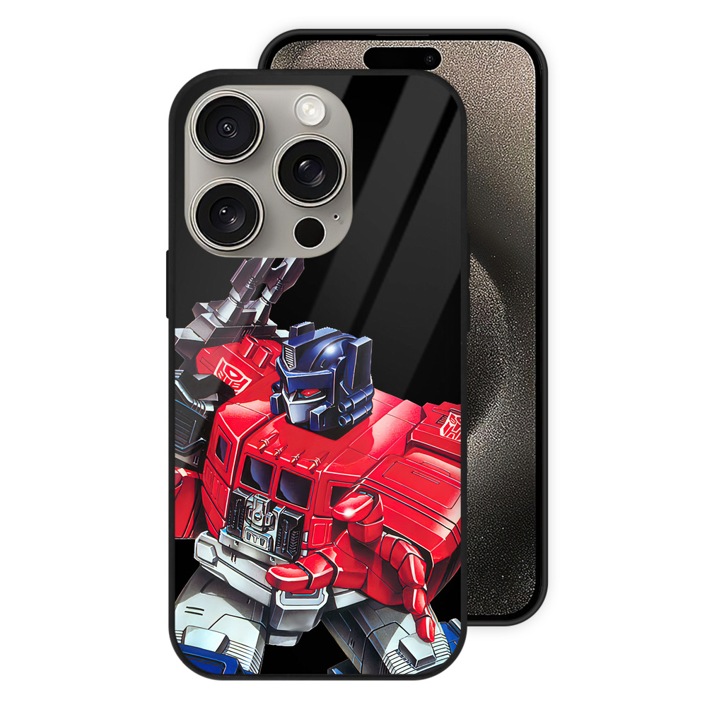 （画像用） Transformers トランスフォーマー 【iPhone15Pro対応】スマホケース 耐衝撃＆黄変防止 背面ガラス