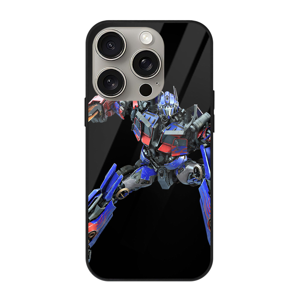（画像用） Transformers トランスフォーマー 【iPhone15Pro対応】スマホケース 耐衝撃＆黄変防止 背面ガラス