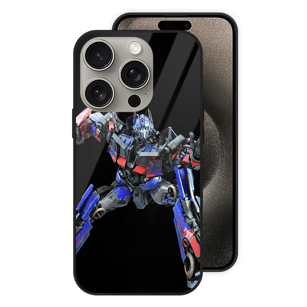（画像用） Transformers トランスフォーマー 【iPhone15Pro対応】スマホケース 耐衝撃＆黄変防止 背面ガラス