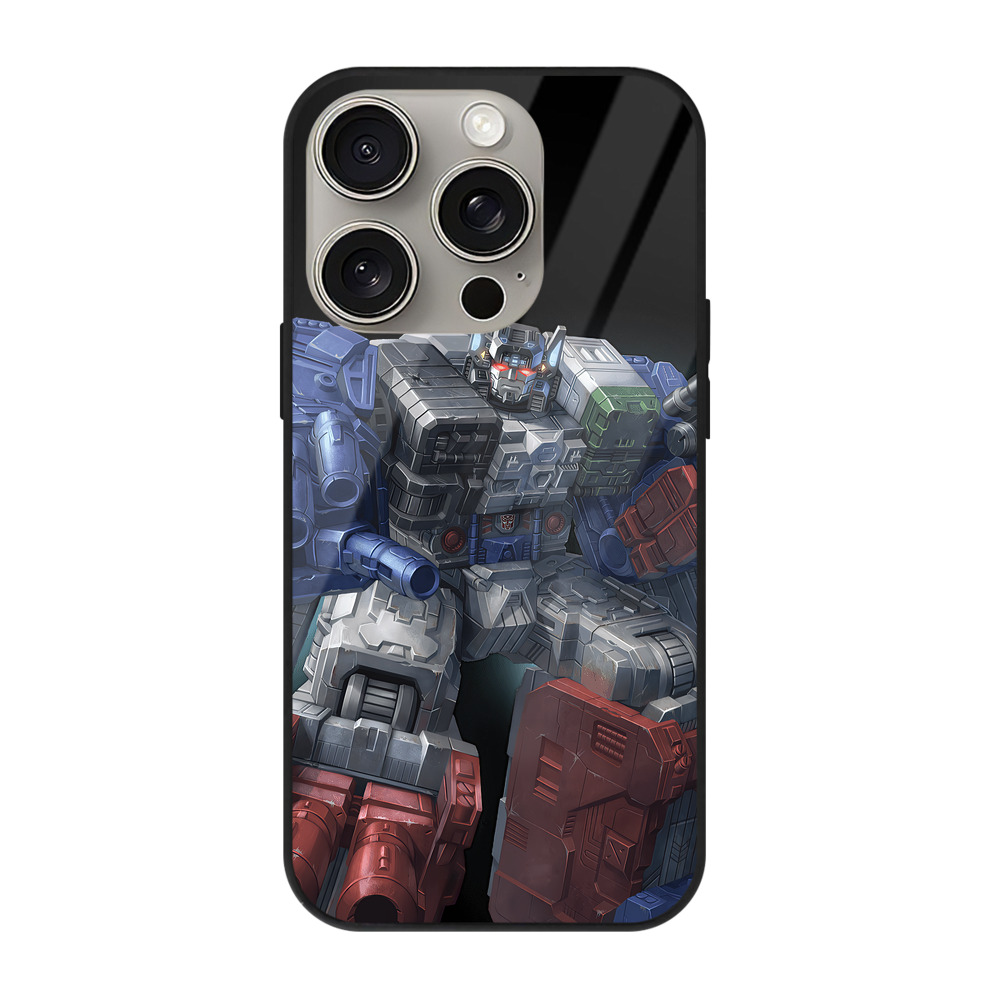 （画像用） Transformers トランスフォーマー 【iPhone15Pro対応】スマホケース 耐衝撃＆黄変防止 背面ガラス