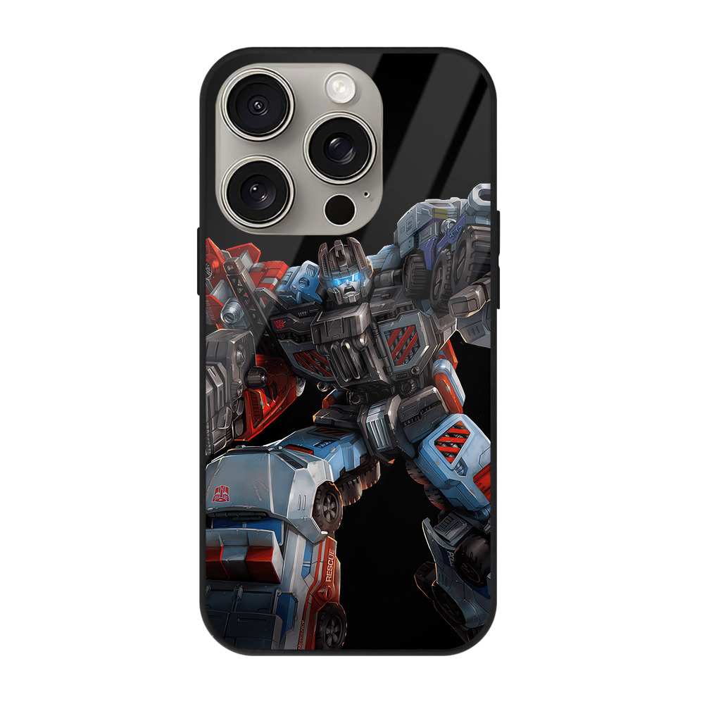 （画像用） Transformers トランスフォーマー 【iPhone15Pro対応】スマホケース 耐衝撃＆黄変防止 背面ガラス