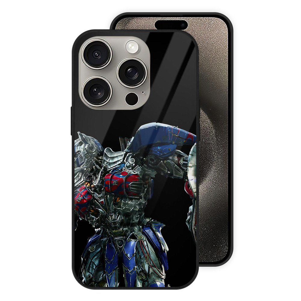 （画像用） Transformers トランスフォーマー 【iPhone15Pro対応】スマホケース 耐衝撃＆黄変防止 背面ガラス