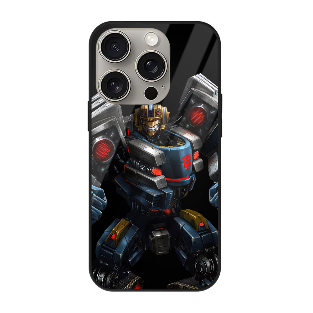 （画像用） Transformers トランスフォーマー 【iPhone15Pro対応】スマホケース 耐衝撃＆黄変防止 背面ガラス
