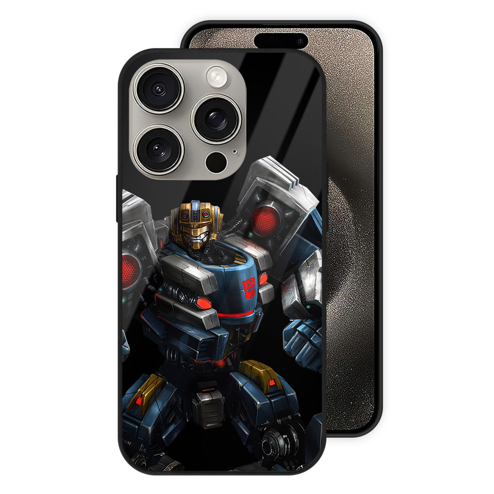 （画像用） Transformers トランスフォーマー 【iPhone15Pro対応】スマホケース 耐衝撃＆黄変防止 背面ガラス