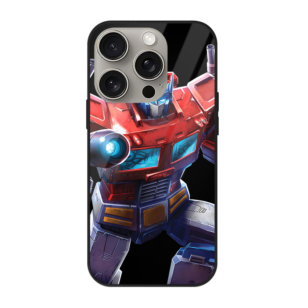 （画像用） Transformers トランスフォーマー 【iPhone15Pro対応】スマホケース 耐衝撃＆黄変防止 背面ガラス