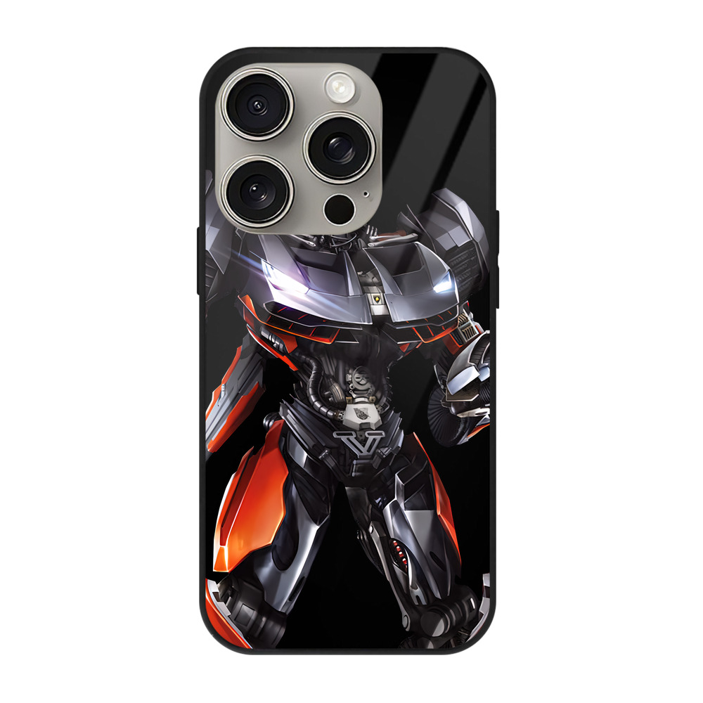（画像用） Transformers トランスフォーマー 【iPhone15Pro対応】スマホケース 耐衝撃＆黄変防止 背面ガラス