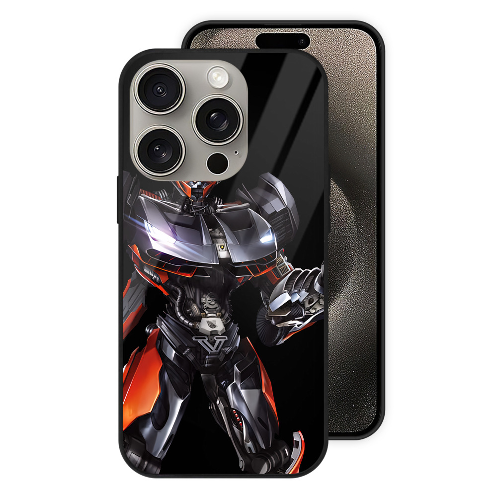 （画像用） Transformers トランスフォーマー 【iPhone15Pro対応】スマホケース 耐衝撃＆黄変防止 背面ガラス