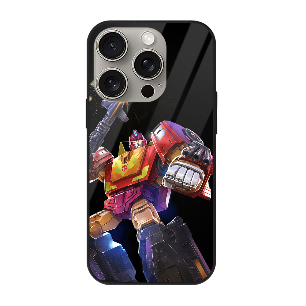 （画像用） Transformers トランスフォーマー 【iPhone15Pro対応】スマホケース 耐衝撃＆黄変防止 背面ガラス