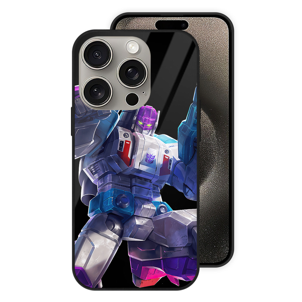 （画像用） Transformers トランスフォーマー 【iPhone15Pro対応】スマホケース 耐衝撃＆黄変防止 背面ガラス
