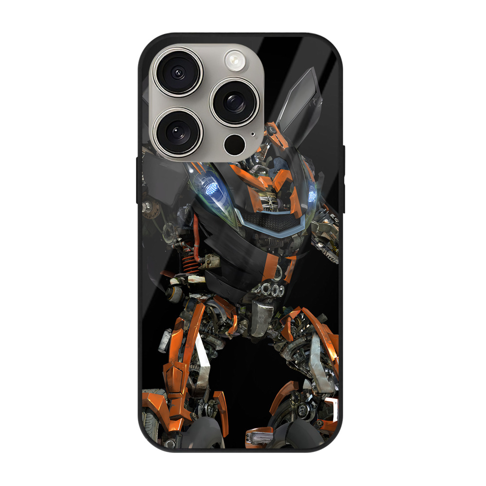 （画像用） Transformers トランスフォーマー 【iPhone15Pro対応】スマホケース 耐衝撃＆黄変防止 背面ガラス