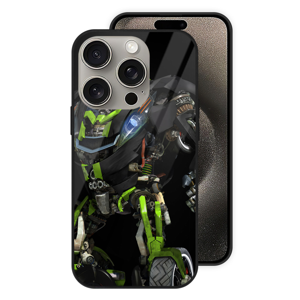 （画像用） Transformers トランスフォーマー 【iPhone15Pro対応】スマホケース 耐衝撃＆黄変防止 背面ガラス
