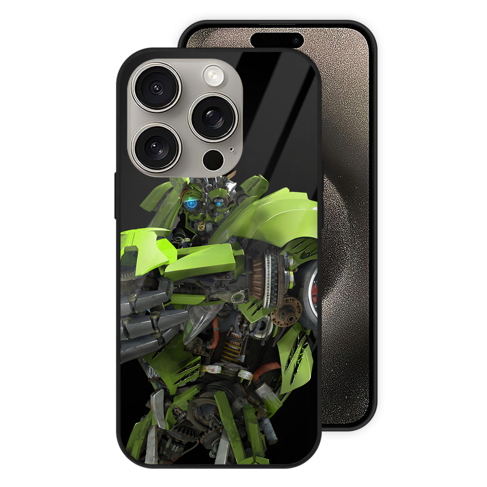 （画像用） Transformers トランスフォーマー 【iPhone15Pro対応】スマホケース 耐衝撃＆黄変防止 背面ガラス