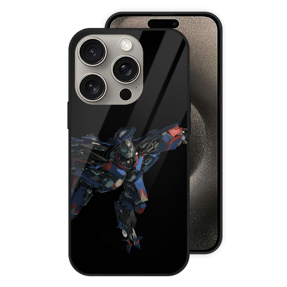 （画像用） Transformers トランスフォーマー 【iPhone15Pro対応】スマホケース 耐衝撃＆黄変防止 背面ガラス